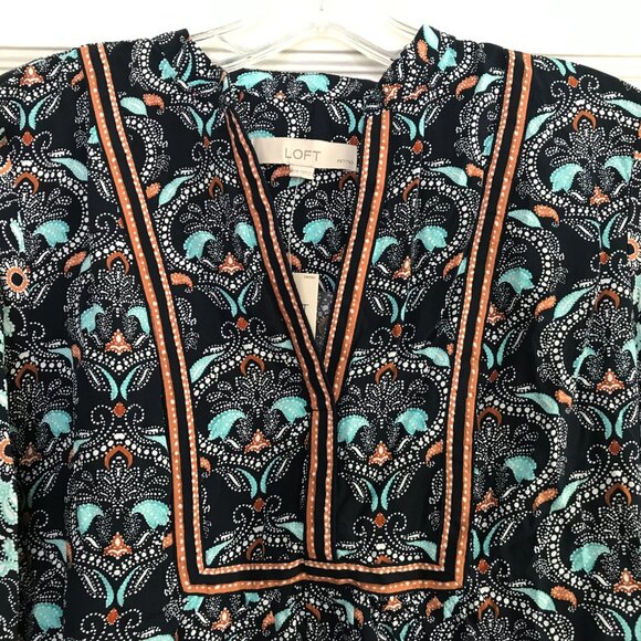 LOFT | Mosaic Split Neck Blouse - Picture 3 of 9